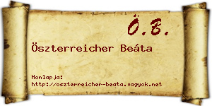 Öszterreicher Beáta névjegykártya